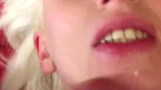 Polish Blonde Slut Close Up Facial Cumpilation