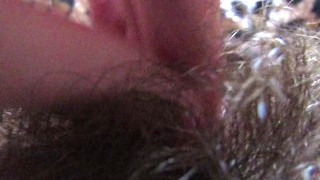 Extreme Close Up On My Hairy Pussy And Big Clit
