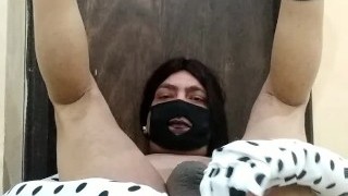 Luckiest Tranny Gets Strangest Person Cum When She Logs In A Hotel Room