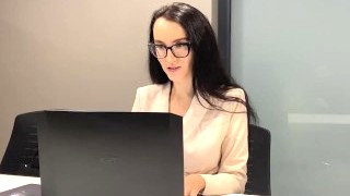 Lustful Secretary Masturbates Under The Desk In The Office