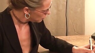 Mature Ugly Blond Secretary Gives A Solid Blowjob To Her Co-worker For Sperm