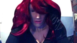 Tight Playmate Pt3! Putting On My New Red Wig! On My Female Mask Playmate 3