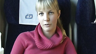 Hussy Veronica Gives Blowjob To One Strange Dude In The Train