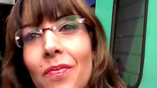 French Milf With Glasses Picked Up From Train For Her First Big Cock Anal Video Tape