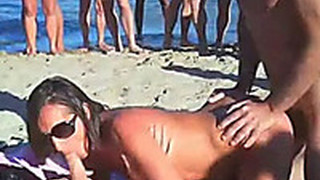 Amateur Swingers On The Nudist Beach Having Groupsex