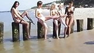 Polish Lesbian Babes Playing On The Beach