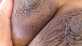 Brown Skin Girl Cute Large Nipples Squeezed Tits Slow Motion